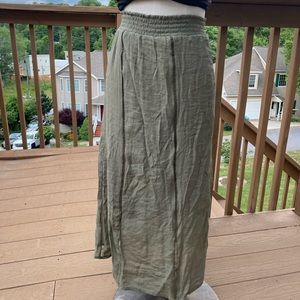 *New With Tags* New Direction Olive Linen Midi Skirt